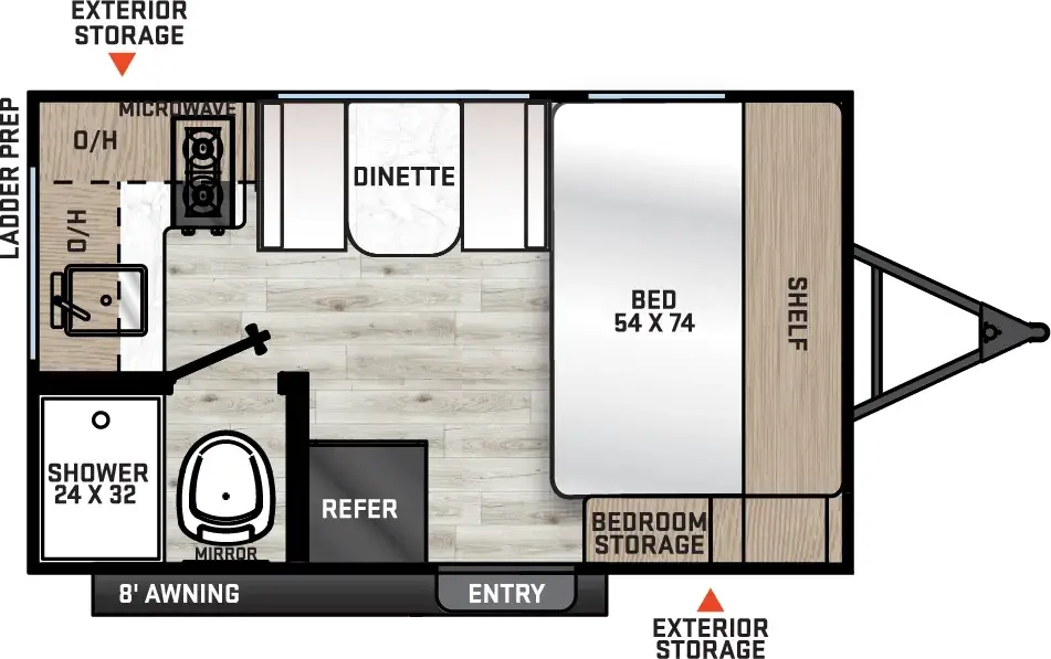 Floorplan diagram for 2026 Aurora Light 13RKX