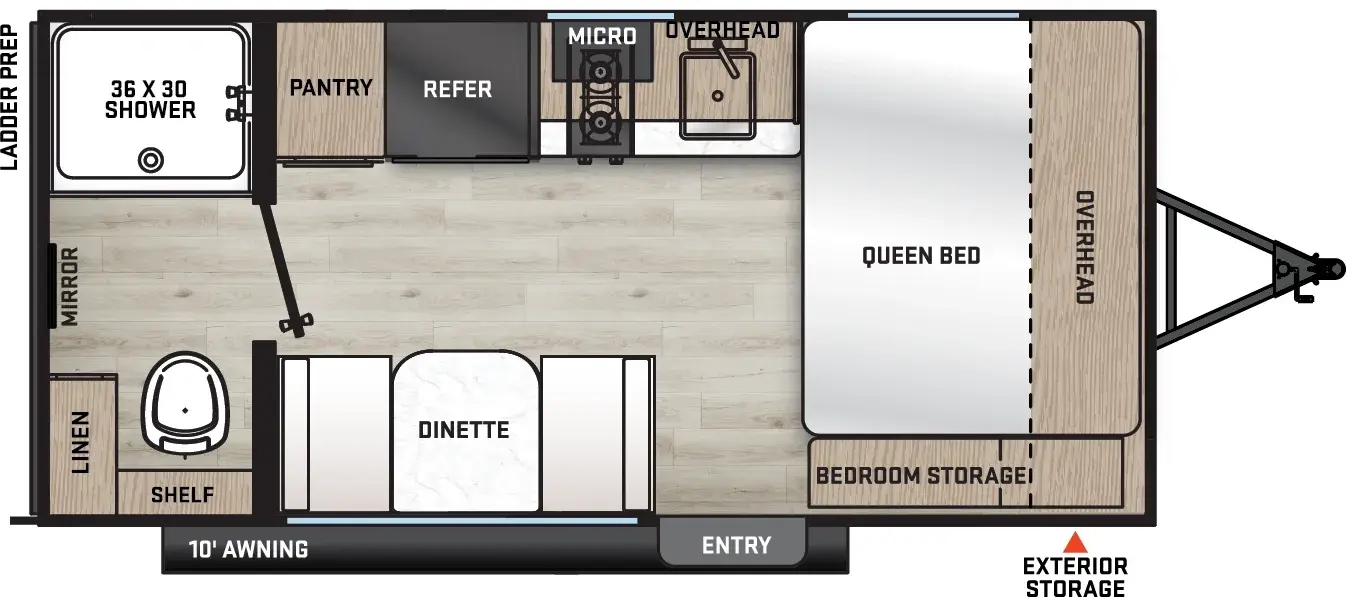Floorplan diagram for 2026 Aurora Light 15RBX