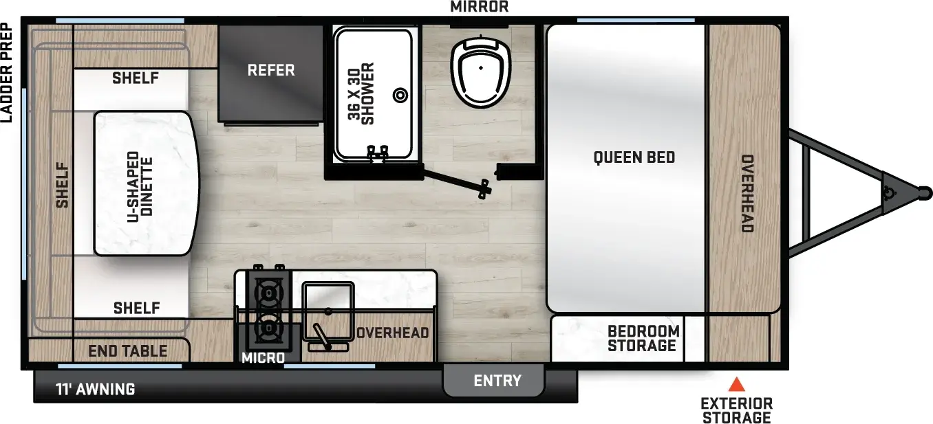 Floorplan diagram for 2026 Aurora Light 15RDX