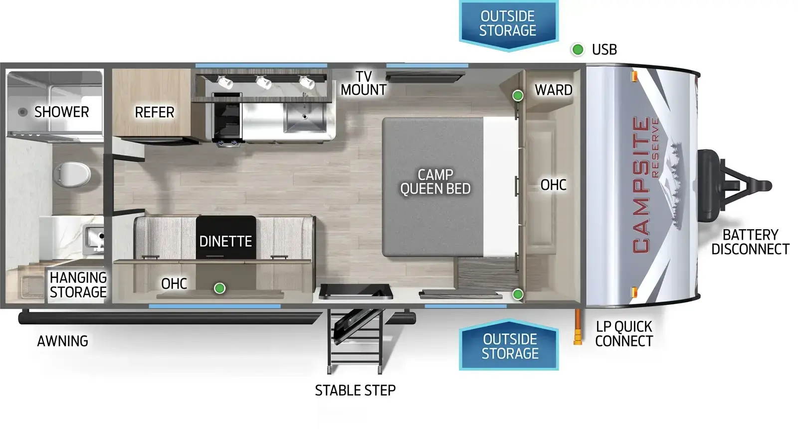 Floorplan diagram for 2026 Campsite Reserve 16BC