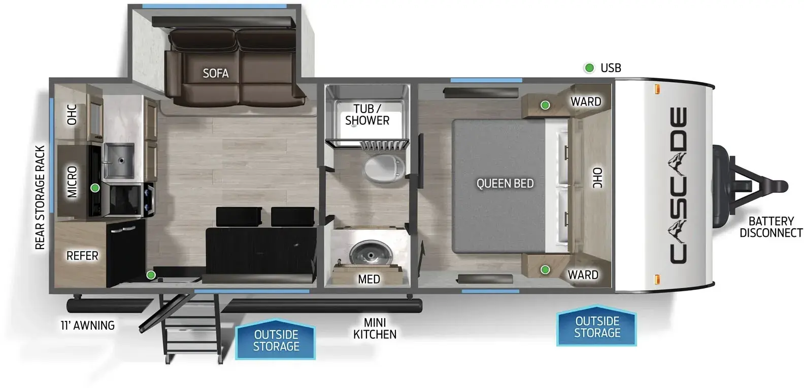 Floorplan diagram for 2026 Cascade 17SCC
