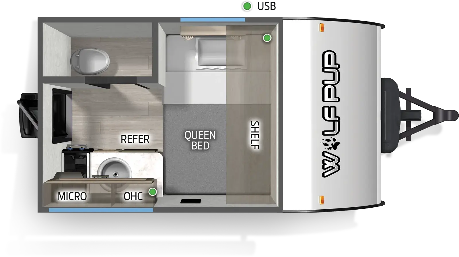 Floorplan diagram for 2026 Wolf Pup Cherokee Wolf Pup 9CELP