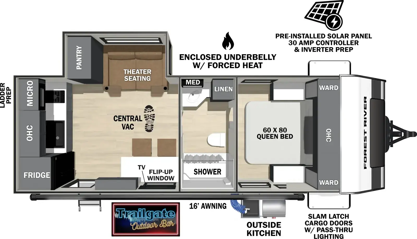 Floorplan diagram for 2026 Ibex 19BRK