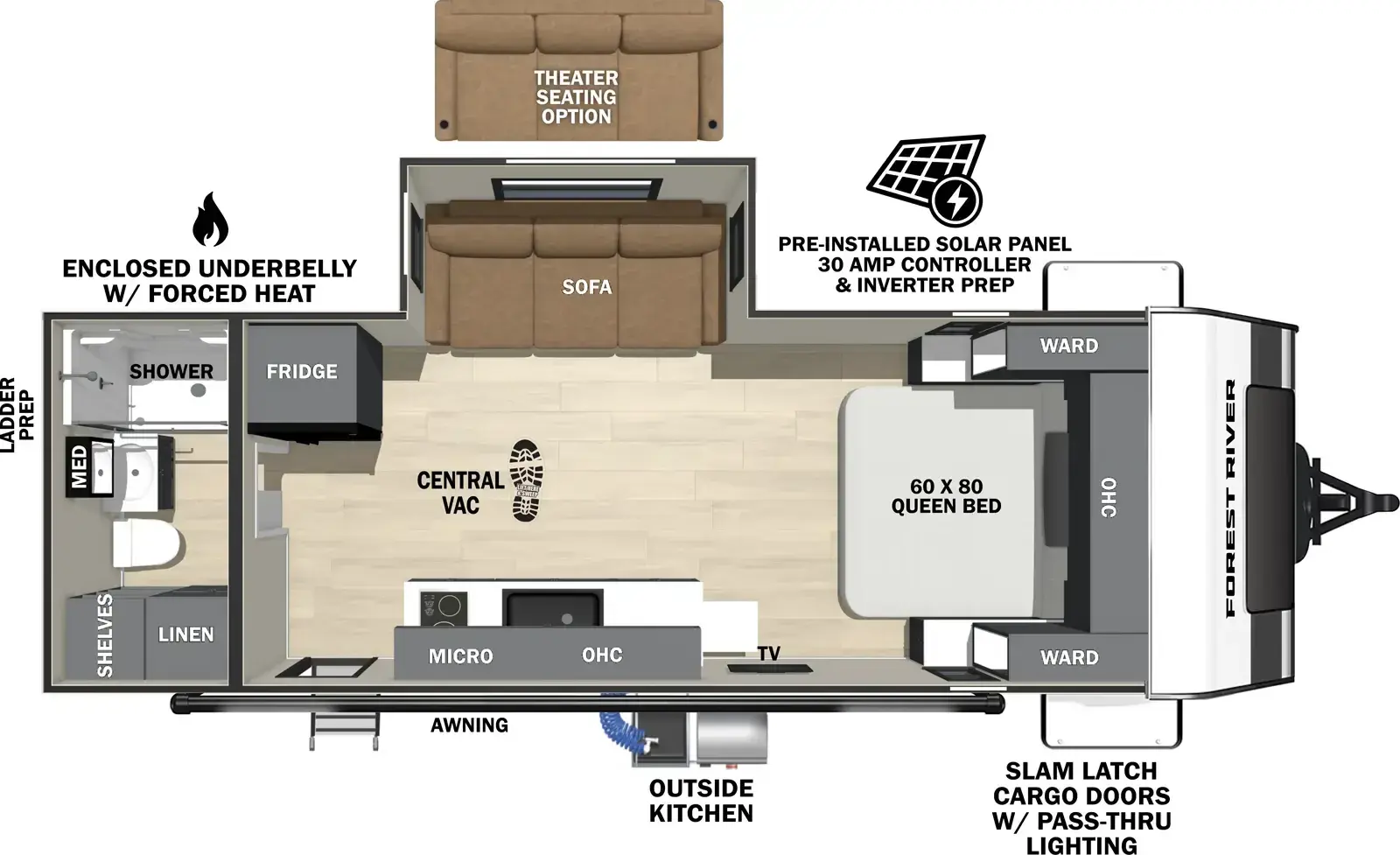 Floorplan diagram for 2026 Ibex 19QRB