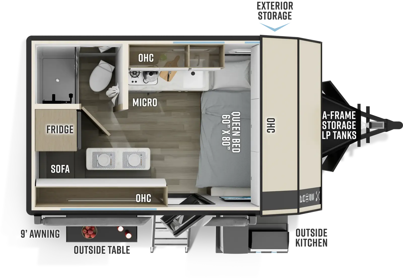 Floorplan diagram for 2027 Pause Palomino Pause 14.3