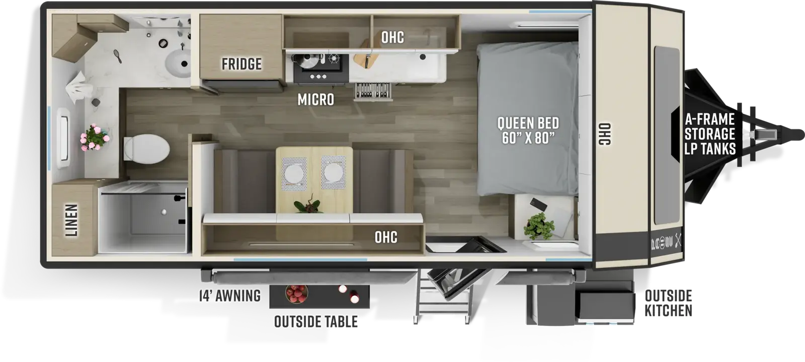 Floorplan diagram for 2027 Pause Palomino Pause 19.4