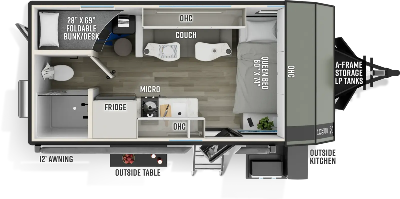 Floorplan diagram for 2027 Pause Palomino Pause R17BH