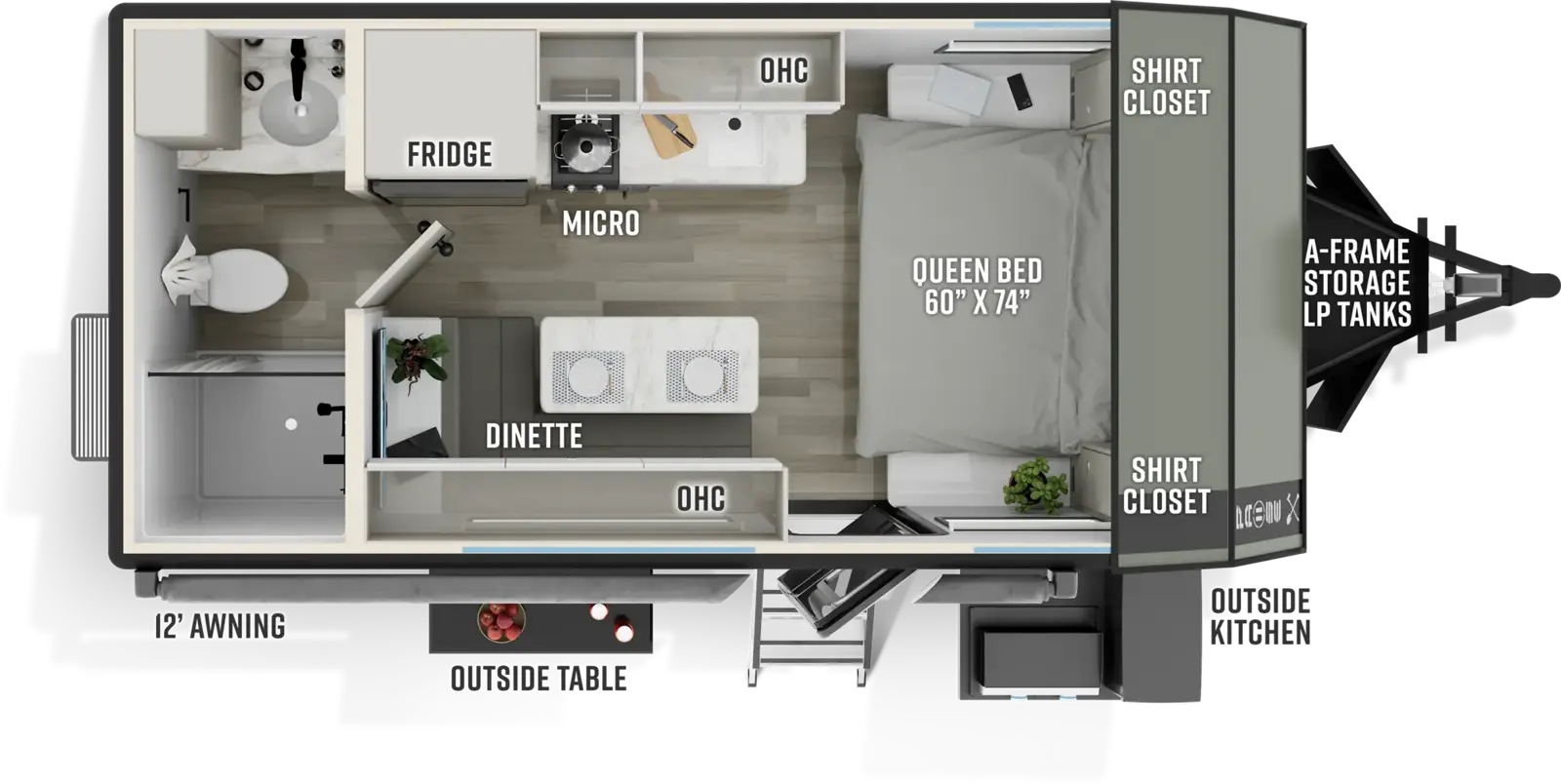 Floorplan diagram for 2027 Pause Palomino Pause R17RB