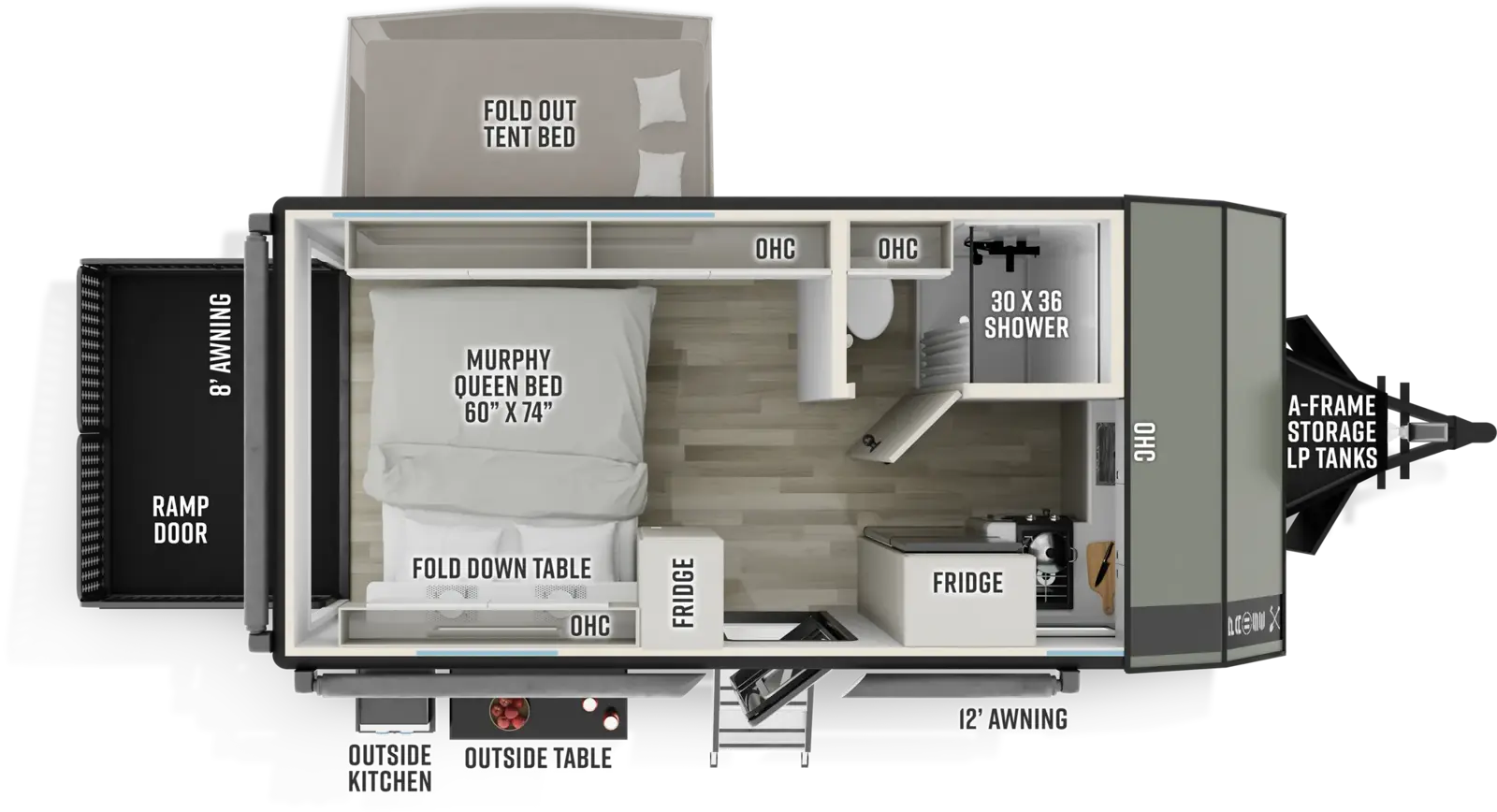 Floorplan diagram for 2027 Pause Palomino Pause R17TH