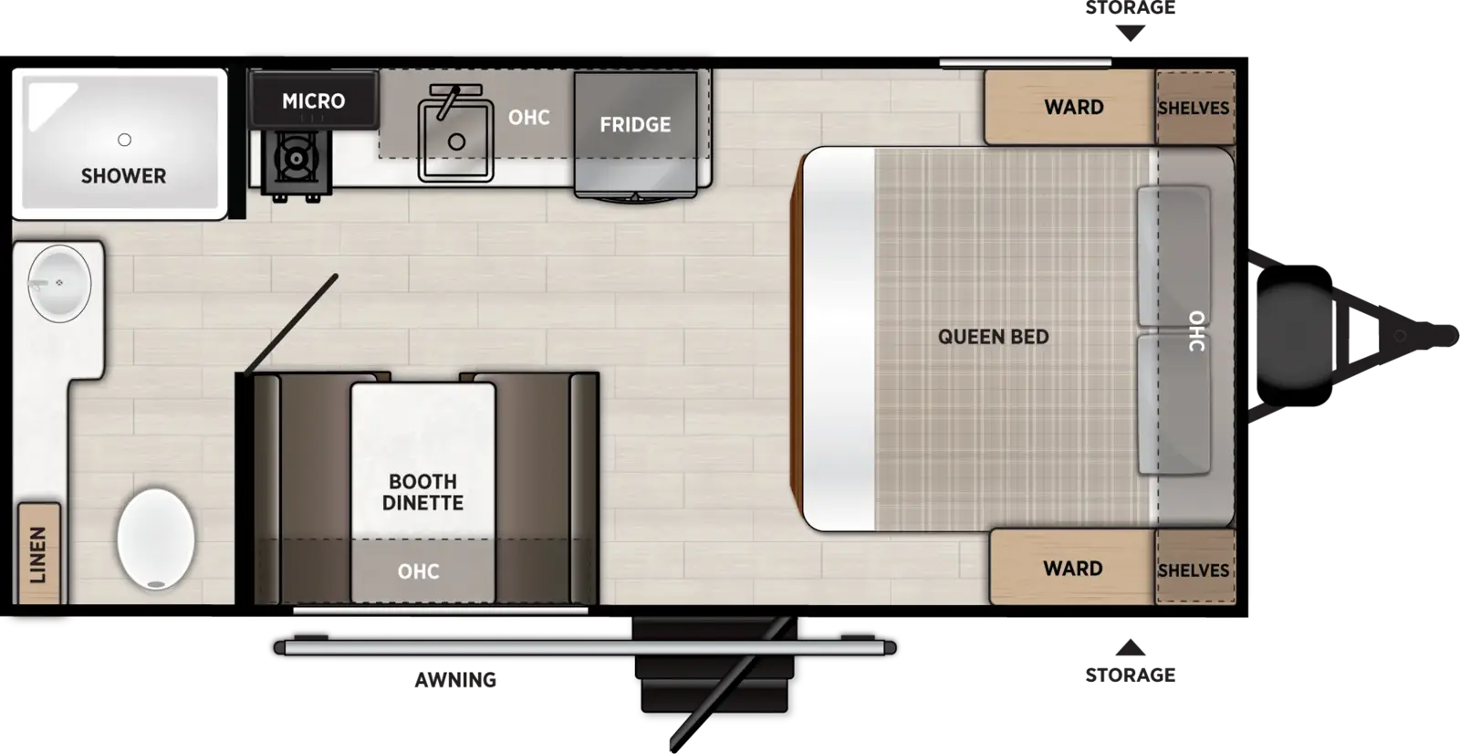 Floorplan diagram for 2027 Salem FSX 164FBLE