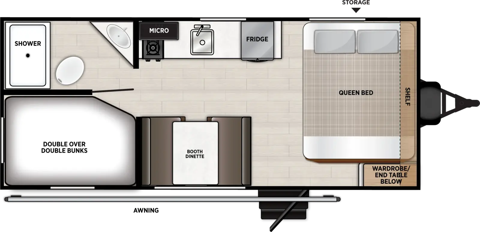 Floorplan diagram for 2027 Salem FSX 174DBLE