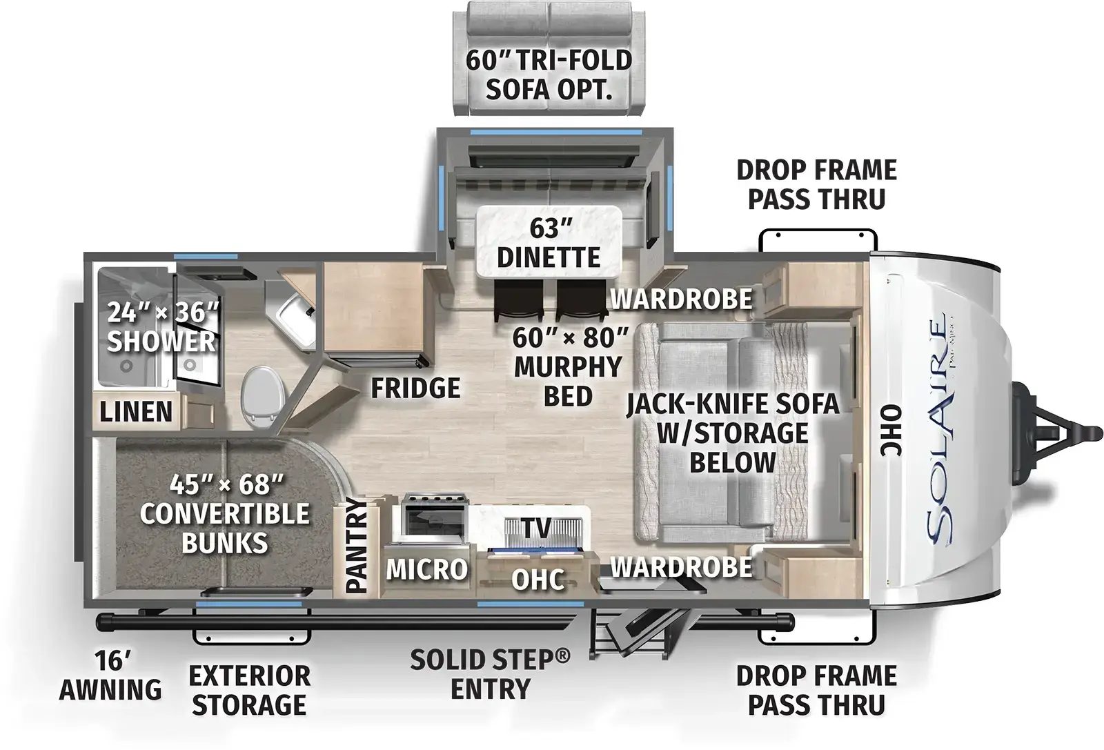Floorplan diagram for 2026 Solaire 2085BHS