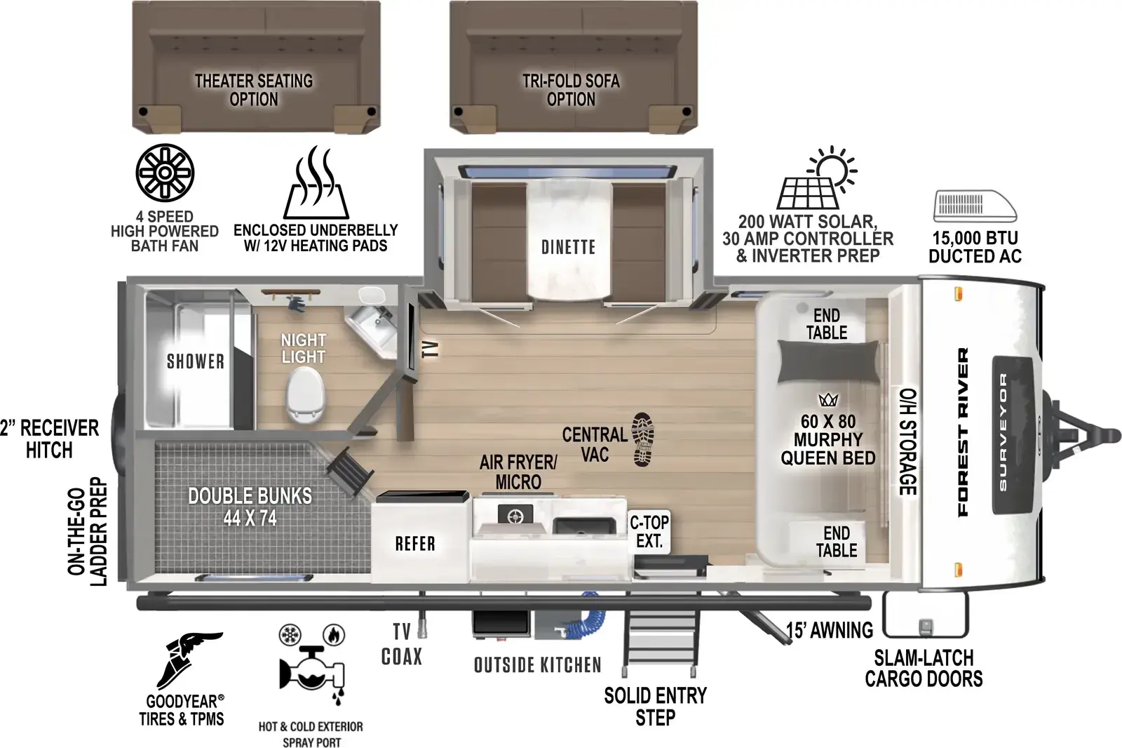 Floorplan diagram for 2026 Surveyor Legend 19MDBLE