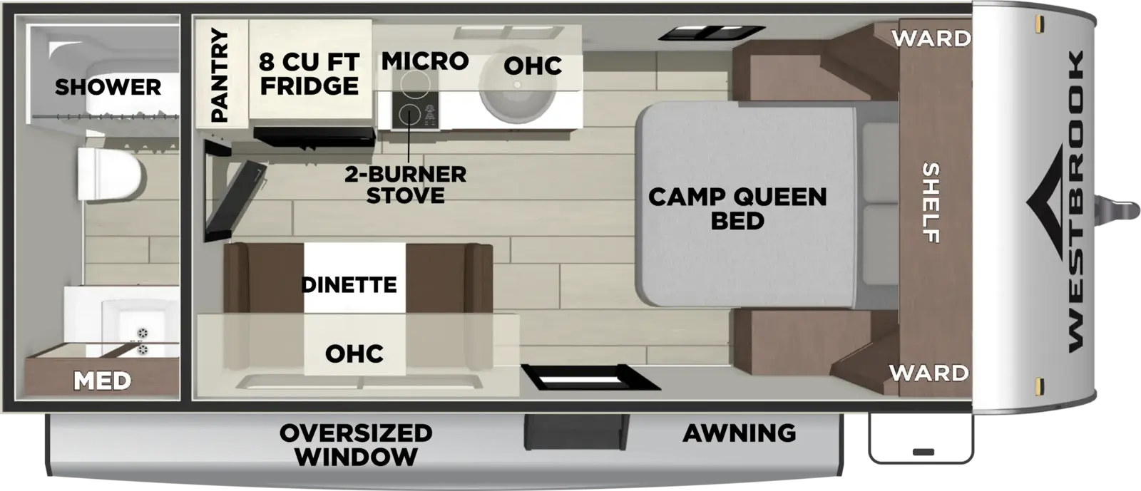 Floorplan diagram for 2027 Westbrook 16RBCC