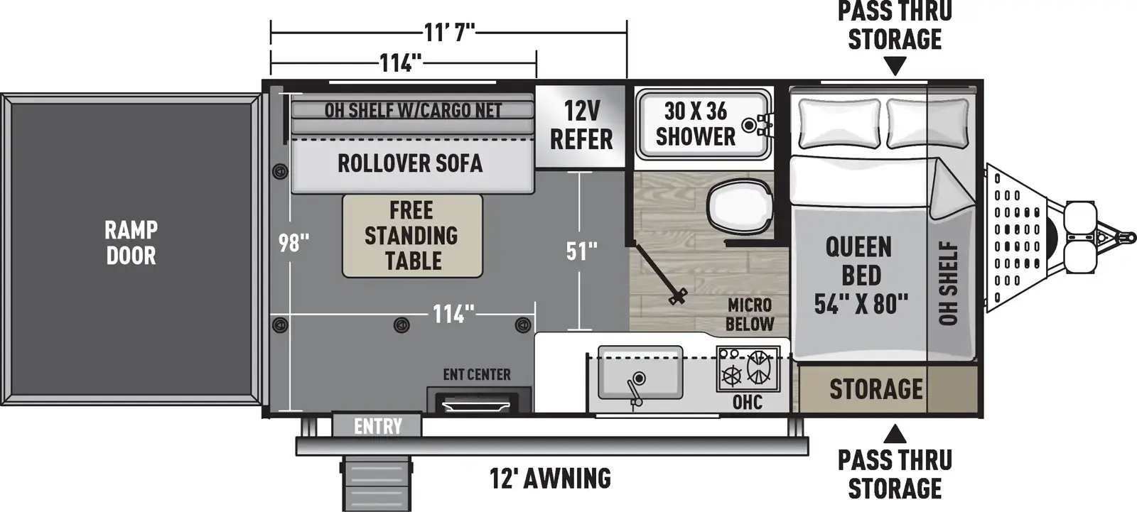Floorplan diagram for 2026 Work and Play 18LT