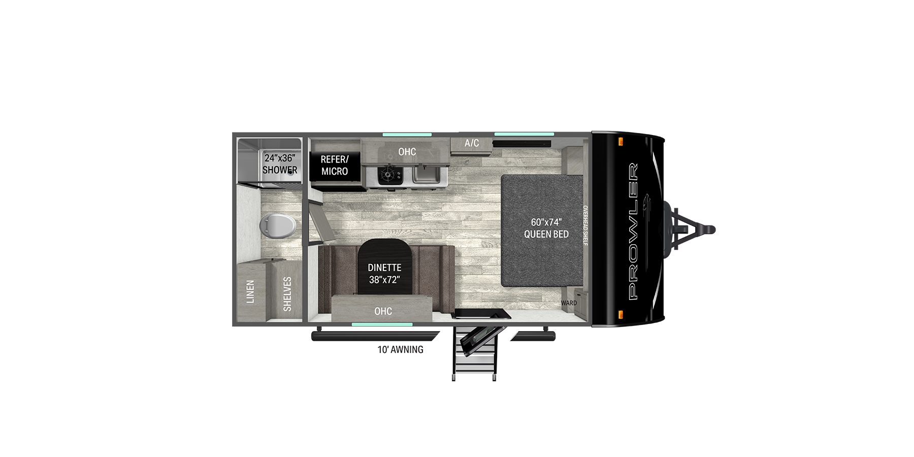 Floorplan diagram for 2026 Heartland Prowler 1700RB