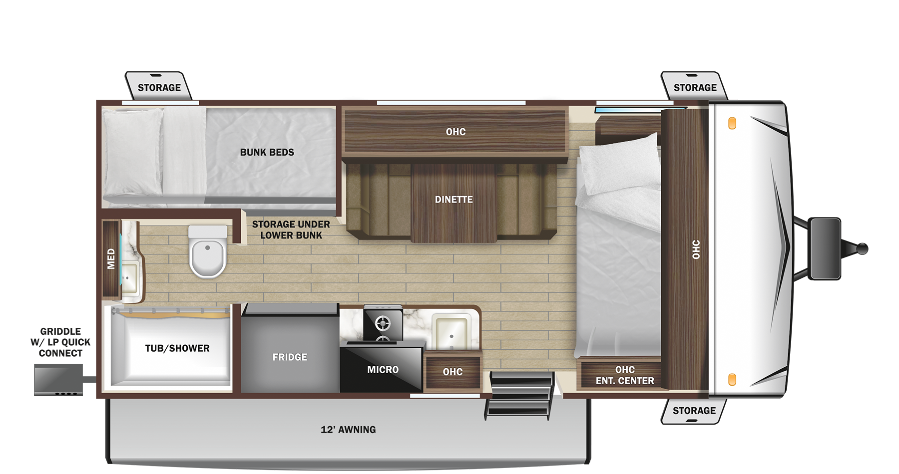 Floorplan diagram for 2023 Open Range Range Lite Air 17bh