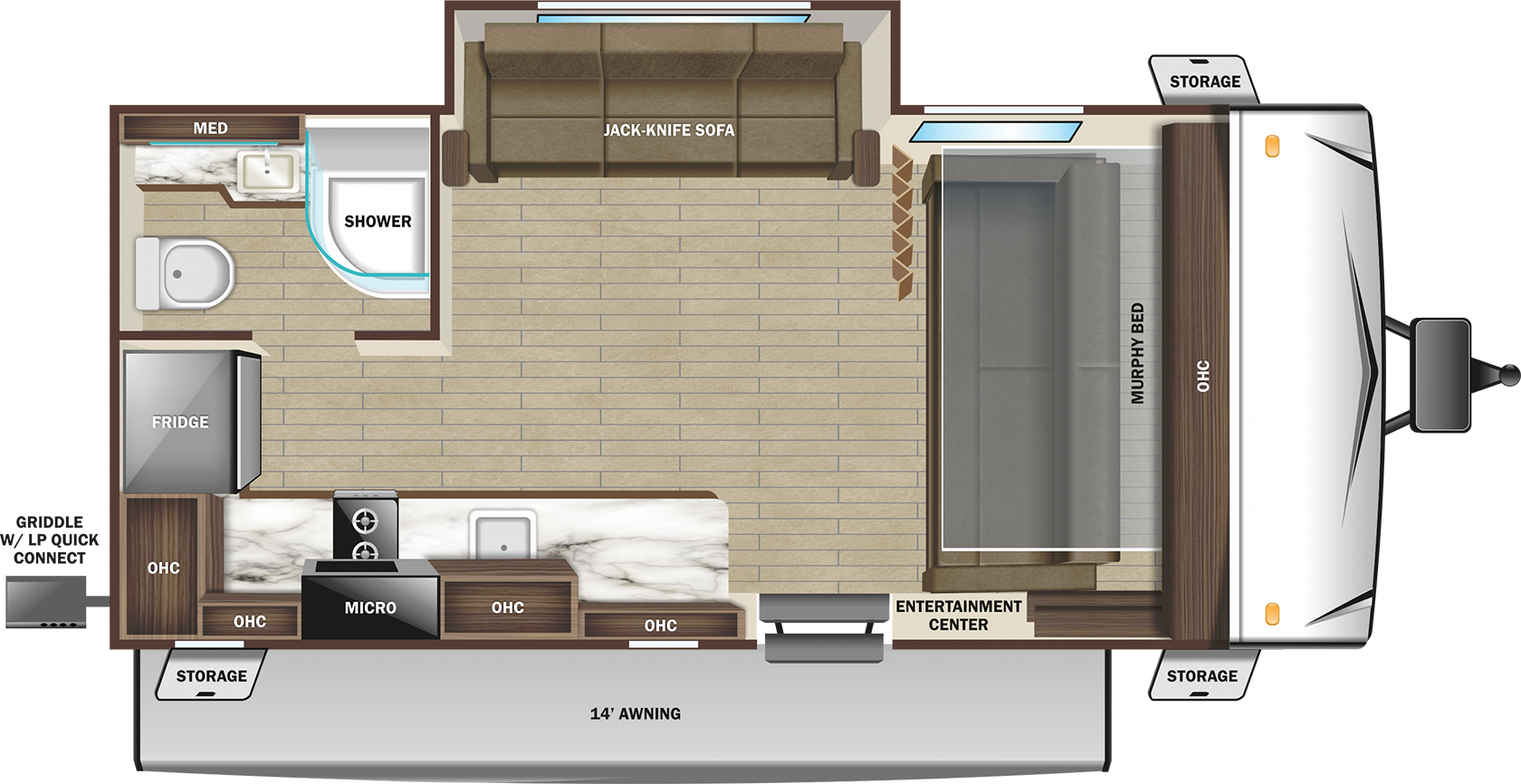 Floorplan diagram for 2023 Open Range Range Lite Air 17mds