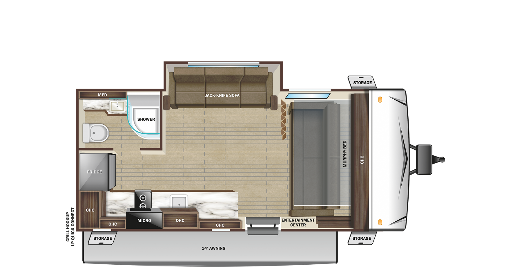 Floorplan diagram for 2024 Open Range Range Lite Air 17mds