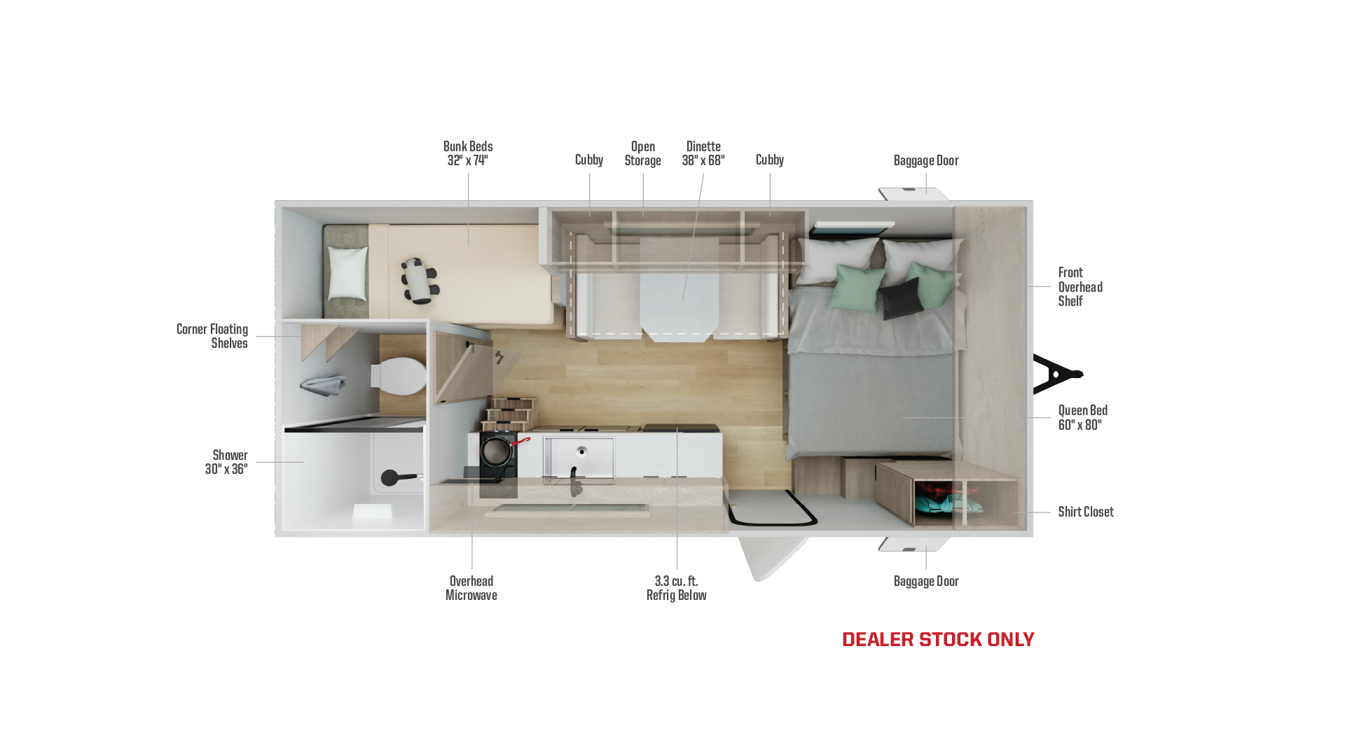 Floorplan diagram for 2026 Winnebago Access 15bh