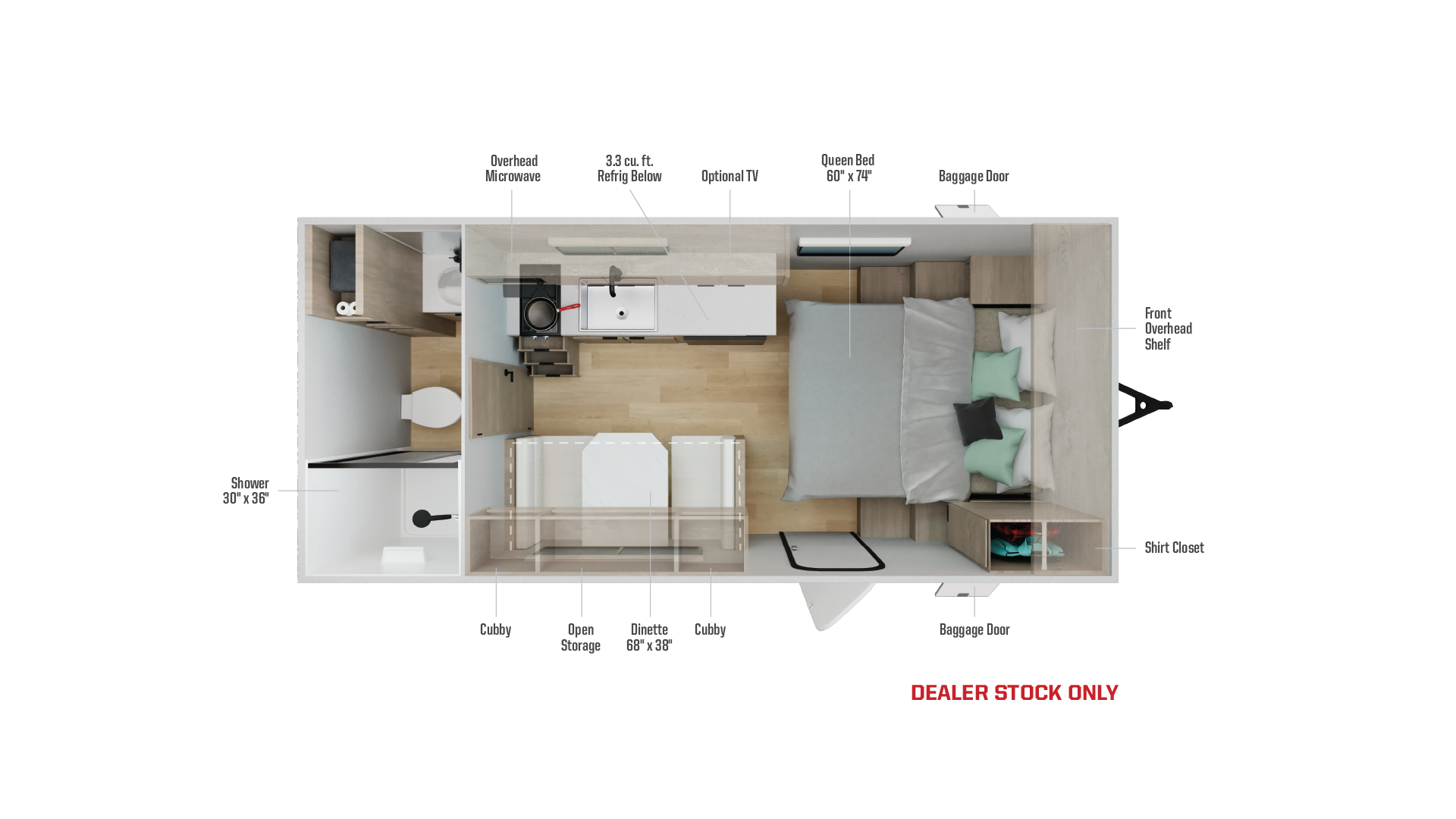 Floorplan diagram for 2026 Winnebago Access 15rb